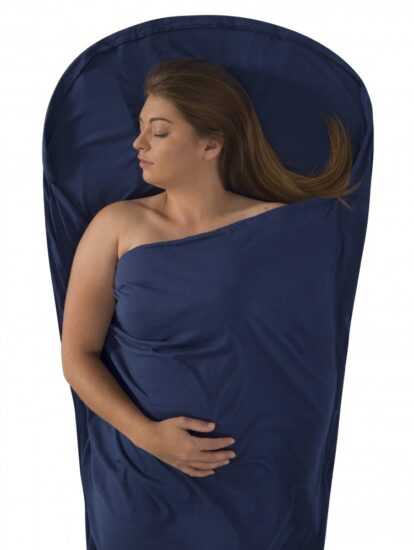 Pružná vložka do spacáku s kapucí Expander Liner - Mummy with Hood & Box foot Modrá Pružná vložka do spacáku s kapucí Expander Liner - Mummy with Hood & Box foot Modrá