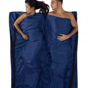 Hedvábná vložka do spacáku Silk Stretch Liner - Double (Rectangular) Navy Blue (barva Navy modrá)