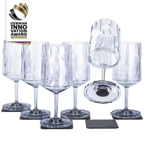 Silwy magnetická sklenice na víno 6 ks // Čirá // High-Tech Plastic Glasses