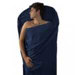 Prémiová bavlněná vložka do spacáku Premium Cotton Travel Liner - Mummy with Hood & Box foot Navy Blue (barva Navy modrá)