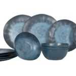 Jídelní nádobí - tmavě modré - 12 dílů