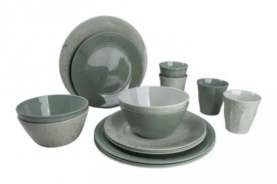 Melaminová sada nádobí Bo-Camp - 16 ks - zelené Melaminová sada nádobí Bo-Camp - 16 ks - zelené