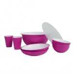 Sada nádobí Omada Sanaliving Pic-Nic Set 8 ks Růžová